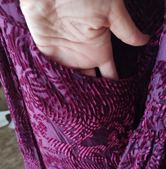 The Pyramid Collection dress Large L velvet burnout whimsigoth Bell sleeve Goth - Picture 6 of 11